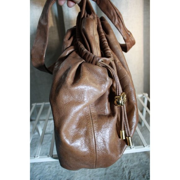 Nice Sized Large Leather Badgely-Mischka Handbag - Picture 5 of 8